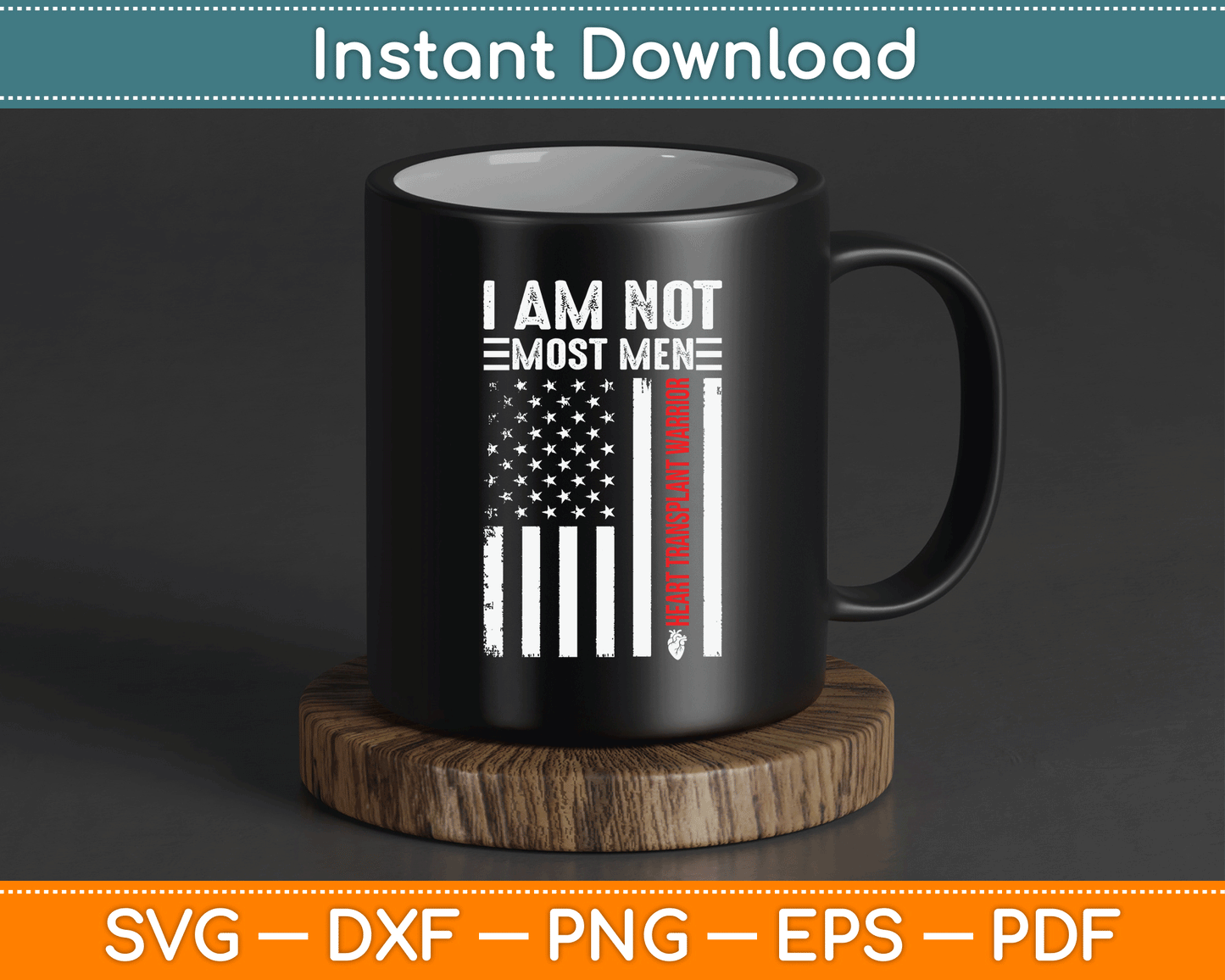 Heart Transplant Recipient America Surgery Survivor SVG Digital Cutting File