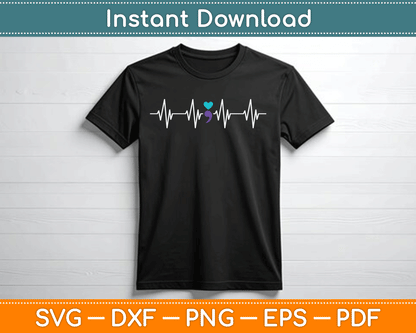 HeartBeat Semicolon Gift Suicide Prevention Awareness SVG Digital Cutting File