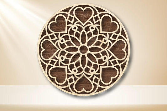 Heart Mandala Laser Cut SVG