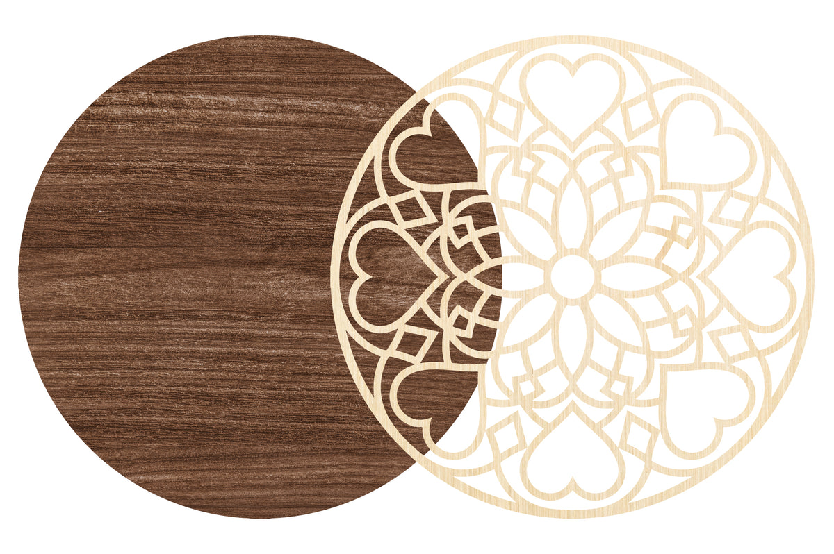 Heart Mandala Laser Cut SVG