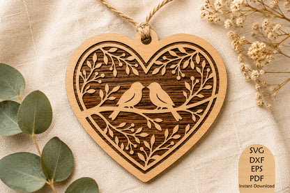 Heart Shaped Gift Tags Laser Cut SVG Bundle