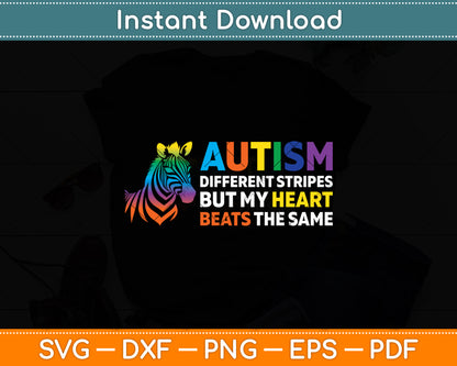Heart Zebra Saying Inspirational Autism Awareness Svg Digital Cutting File