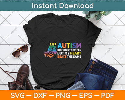 Heart Zebra Saying Inspirational Autism Awareness Svg Digital Cutting File