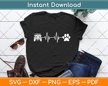 Heartbeat Dog Lover Cat Owner Offroad SVG PNG Digital Cutting File
