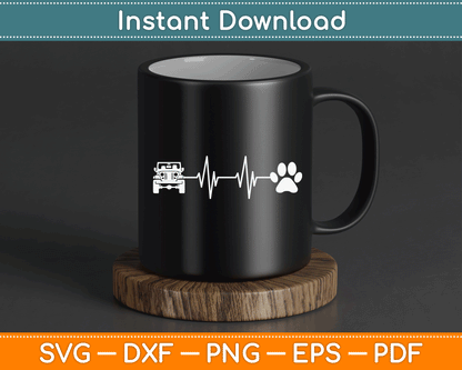 Heartbeat Dog Lover Cat Owner Offroad SVG PNG Digital Cutting File
