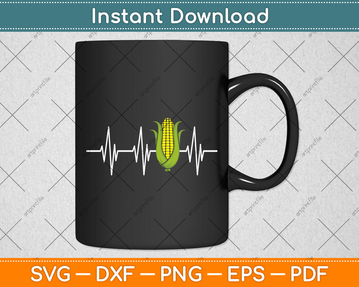 Heartbeat Corn Lover Svg Digital Cutting File
