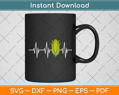 Heartbeat Corn Lover Svg Digital Cutting File