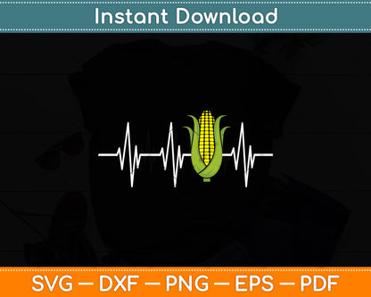 Heartbeat Corn Lover Svg Digital Cutting File