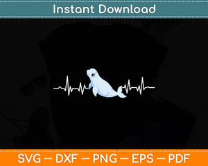 Heartbeat Design For a Beluga Whale Svg Digital Cutting File