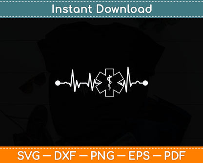 Heartbeat EMS EMT First Responder Hero Svg Digital Cutting File