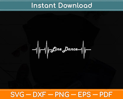 Heartbeat Line Dance Svg Digital Cutting File