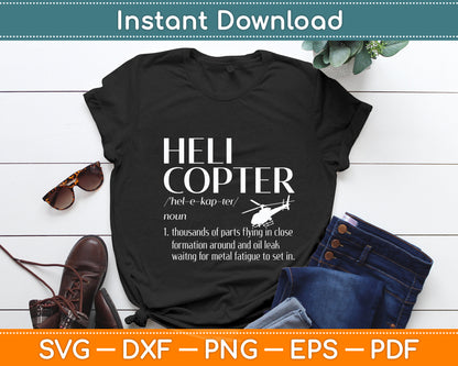 Helicopter Definition Rotary Wing Pilot Funny Svg Png Dxf Digital Cutting File