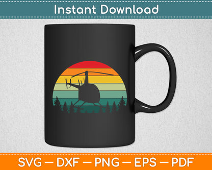 Helicopter Pilot Air War Sunset Vintage Svg Png Dxf Digital Cutting File