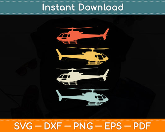 Vintage Helicopter Pilot Aviation Flying Helicopters Pilots Svg Digital Cutting File