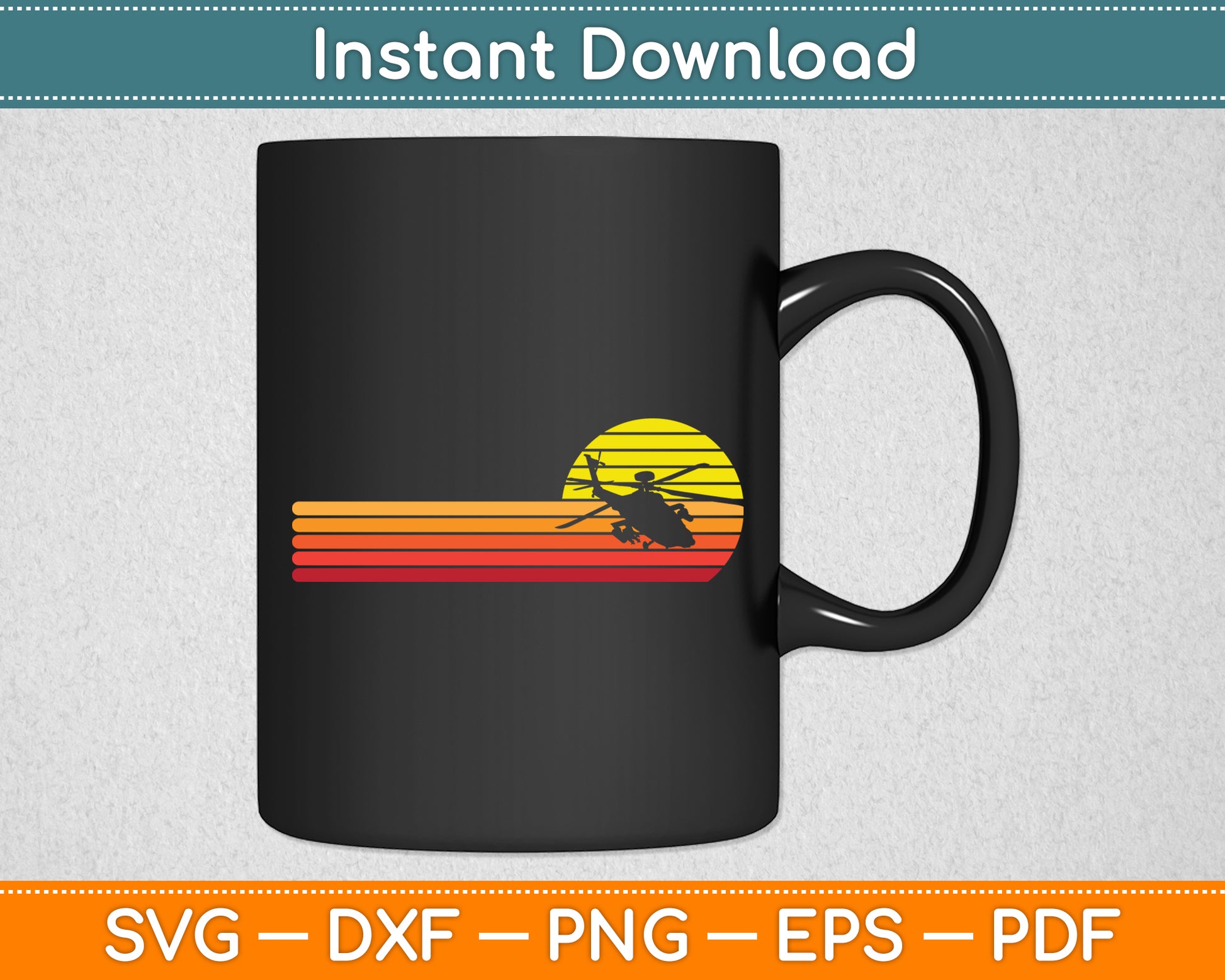 Helicopter Style Pilot Retro Svg Png Dxf Digital Cutting File