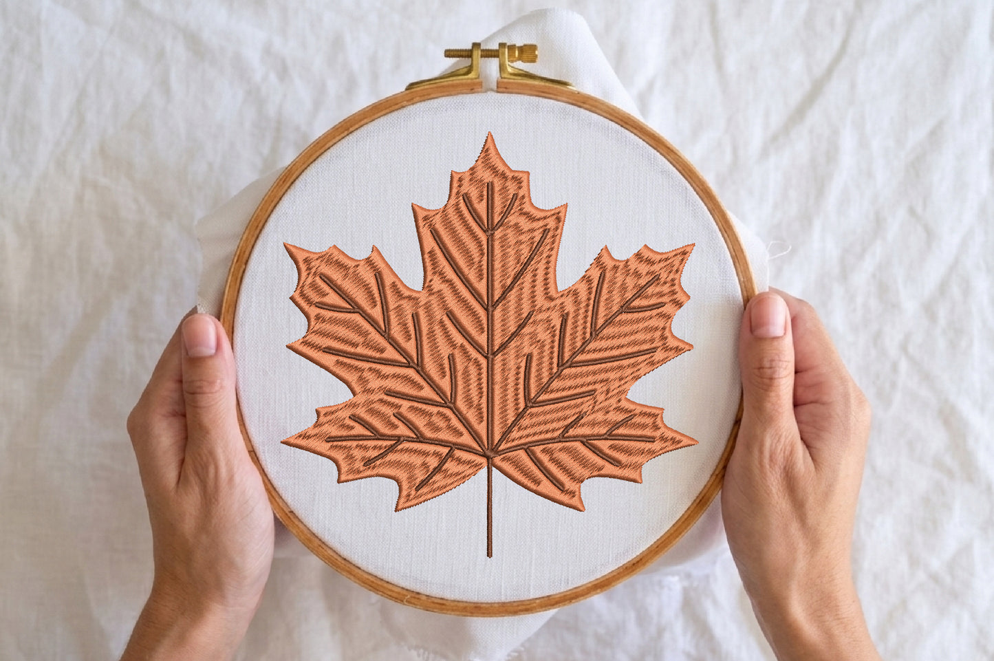 Hello Autumn Embroidery Design – Cute Fall Machine Embroidery Pattern, Autumn Leaves & Seasonal Floral Embroidery Design
