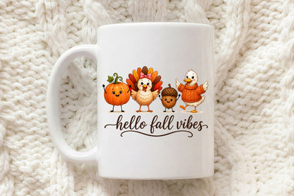 Hello Fall Vibes PNG Cute Fall Ghost Autumn Pumpkin Sublimation