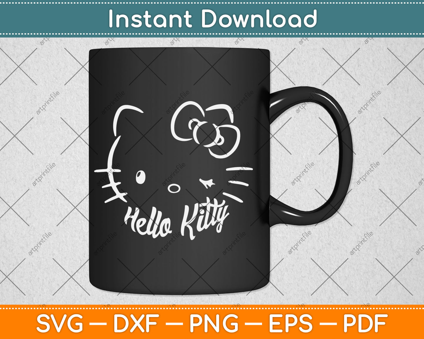 Hello Kitty Winking Svg Digital Cutting File