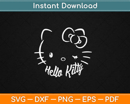 Hello Kitty Winking Svg Digital Cutting File