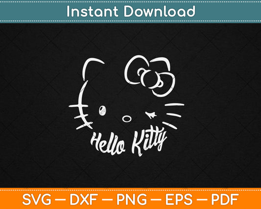 Hello Kitty Winking Svg Digital Cutting File