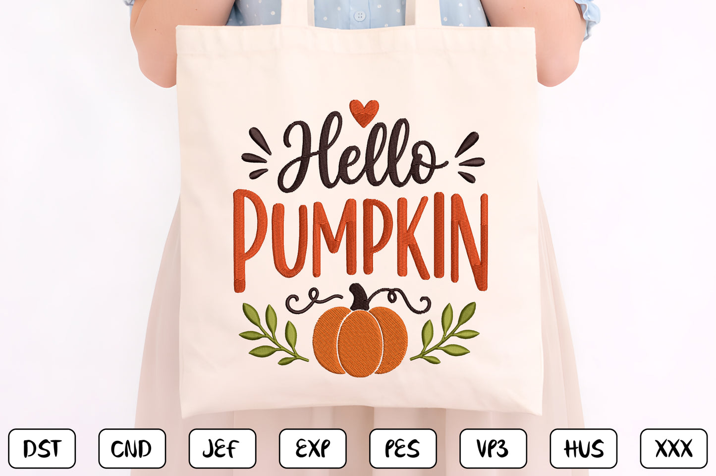 Hello Pumpkin Embroidery Design, Cute Halloween Pumpkin Machine Embroidery Pattern, Fall Embroidery Design