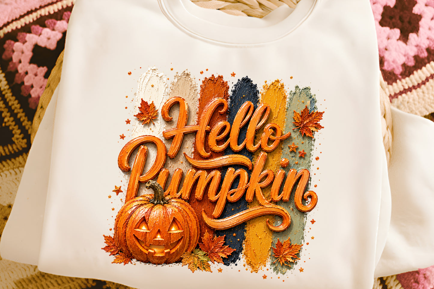 Hello Pumpkin PNG Fall Autumn Pumpkin Sublimation Halloween Design