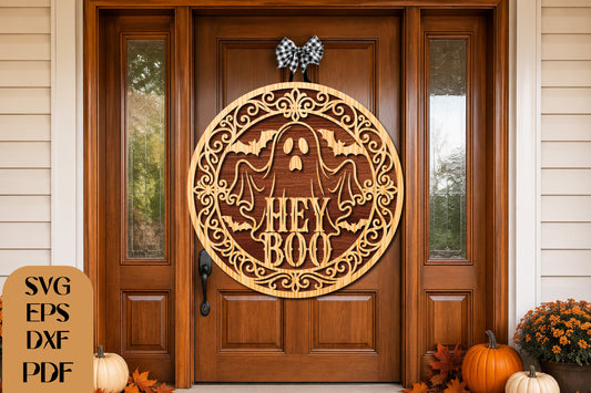 Hey Boo Ghost SVG Laser Cut File