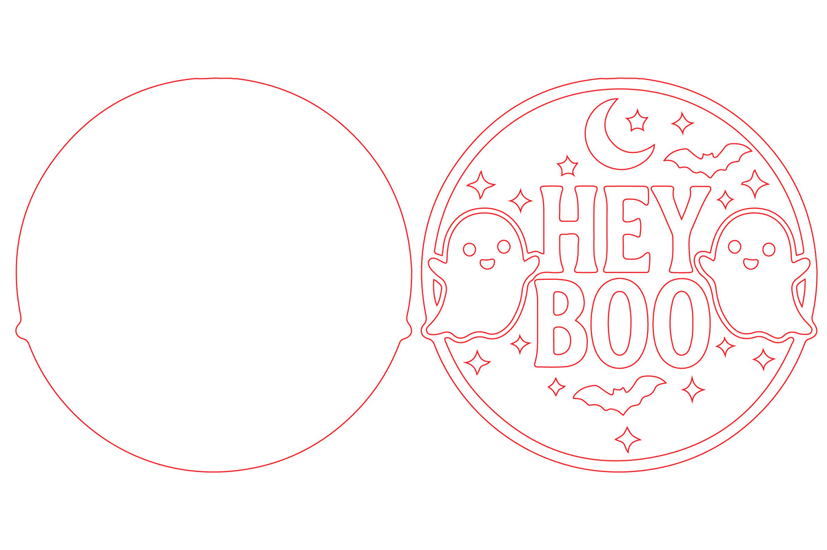 Hey Boo Ghost Door Hanger SVG