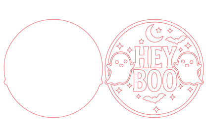 Hey Boo Ghost Door Hanger SVG