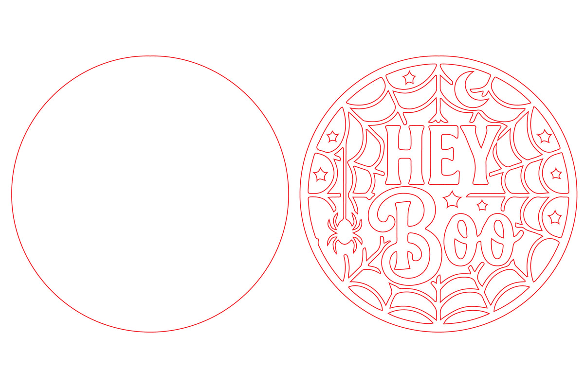 Hey Boo Halloween Door Hanger SVG