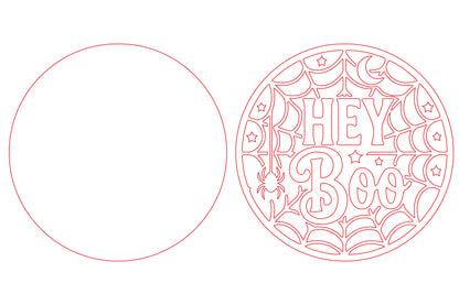 Hey Boo Halloween Door Hanger SVG