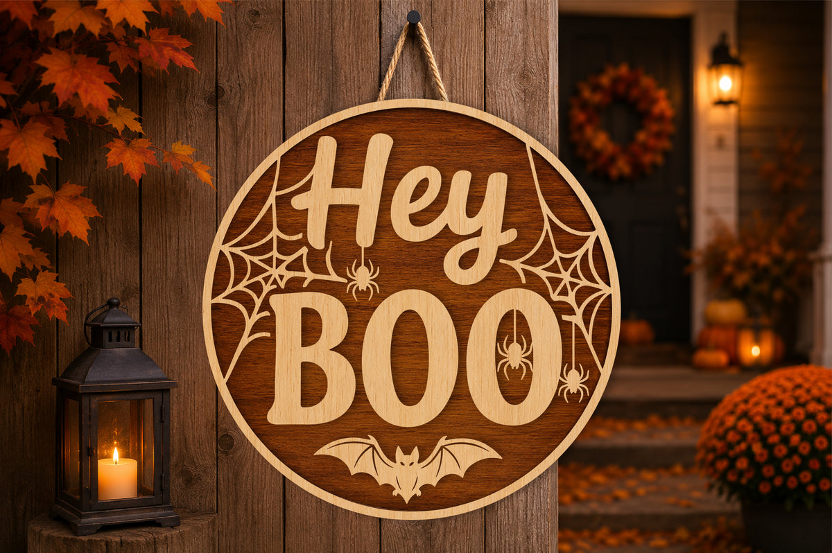 Hey Boo Halloween Sign SVG