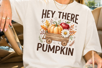 Hey There Pumpkin PNG Cute Fall Pumpkin Sublimation Design