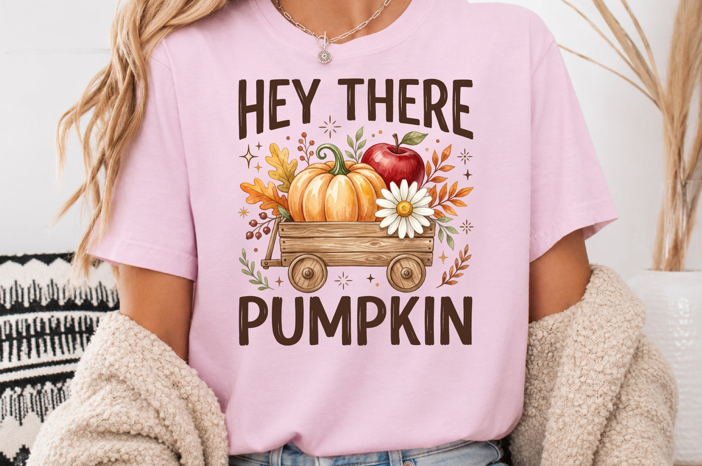 Hey There Pumpkin PNG Cute Fall Pumpkin Sublimation Design