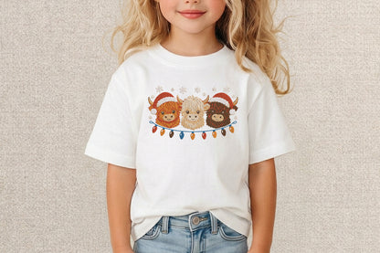 Highland Cow Christmas Embroidered Design – Cute Highland Cow Christmas Machine Embroidery Pattern, Festive Farmhouse Holiday Embroidery Design