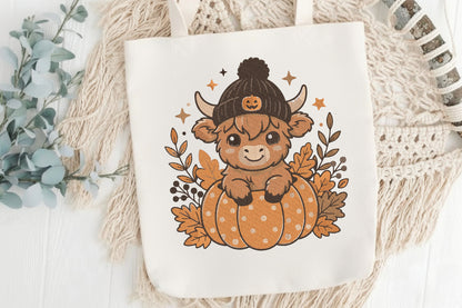 Highland Cow Halloween Embroidery Design – Cute Spooky Highland Cow Machine Embroidery Pattern, Halloween Farm Animal Embroidery Design