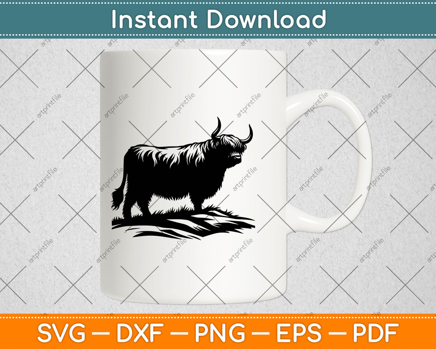 Highland Cow Svg Design Digital Cutting File