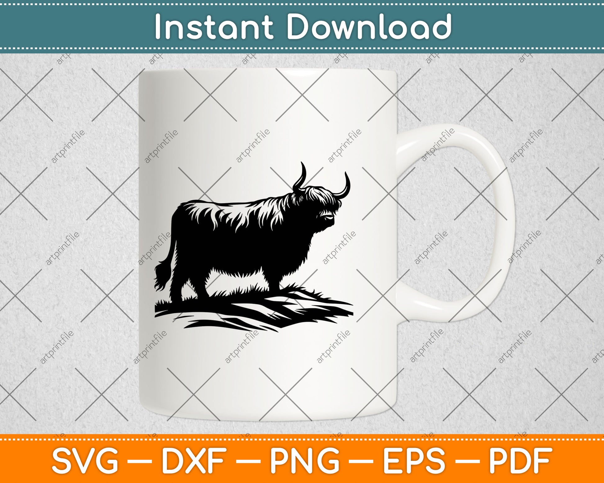 Highland Cow Svg Design Digital Cutting File