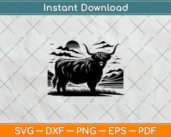 Highland Cow Svg Digital Cutting File