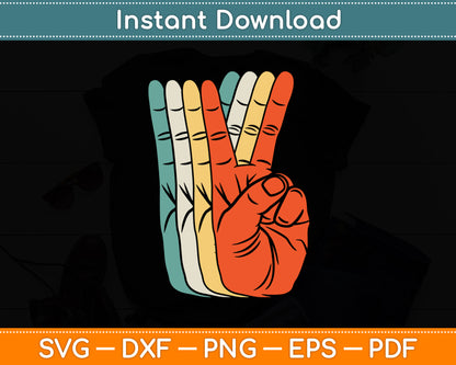 Hippie Peace 60's 70's Vintage Retro Svg Digital Cutting File