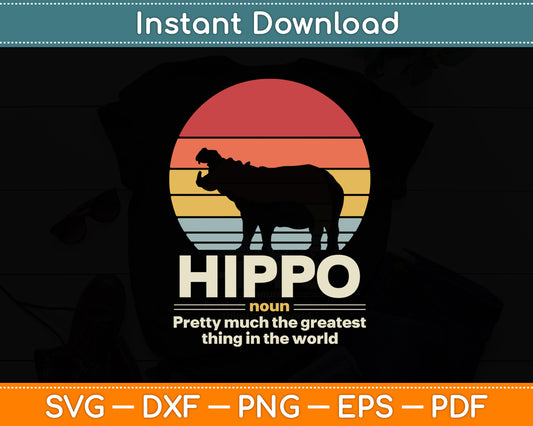 Hippo Animal Definition Hippopotamus Funny Svg Png Dxf Digital Cut File
