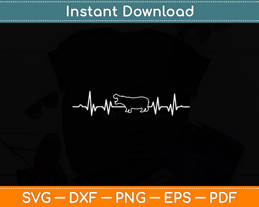 Hippo Favorite Zoo Animal Heartbeat Svg Png Dxf Digital Cutting File