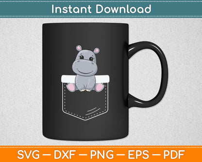 Hippo In Pocket Hippopotamus Svg Png Dxf Digital Cutting File