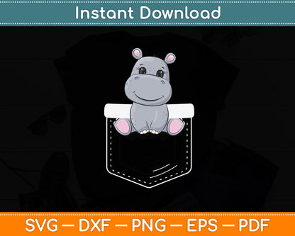 Hippo In Pocket Hippopotamus Svg Png Dxf Digital Cutting File