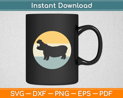 Hippo Retro Svg Png Dxf Digital Cutting File