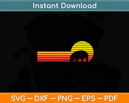 Hippopotamus Vintage Retro Svg Png Dxf Digital Cutting File