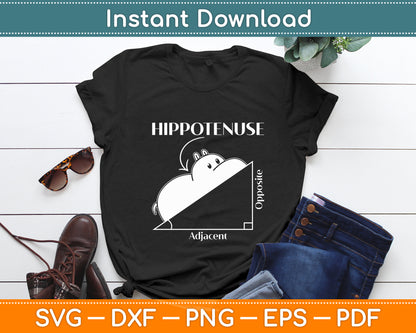 Hypotenuse Adjacent Opposite Hippopotamus Math Funny Svg Png Dxf Digital Cutting File