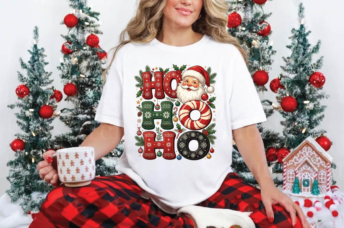 Ho Ho Ho Christmas Sublimation PNG, Santa Claus Holiday Design, Christmas Shirt PNG, Festive Santa Gift Sublimation