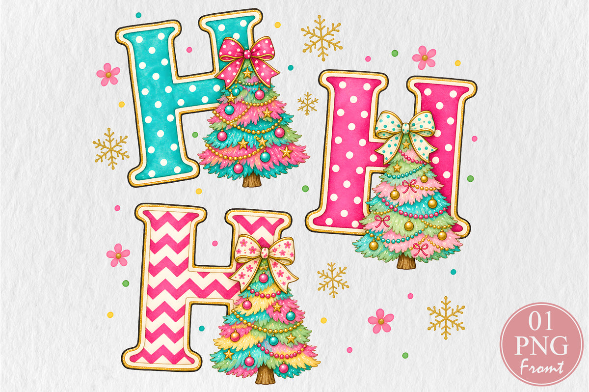 Ho Ho Ho Christmas Tree PNG Sublimation Design