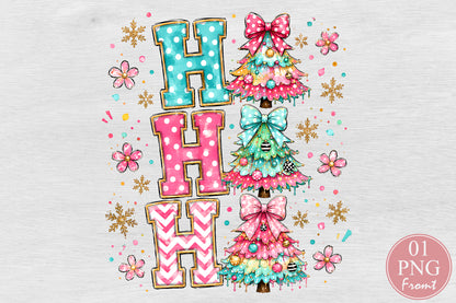 Ho Ho Ho Christmas Tree PNG Sublimation Design